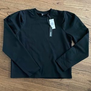 Buffalo David Bitton black crew neck puffy shoulder NWT